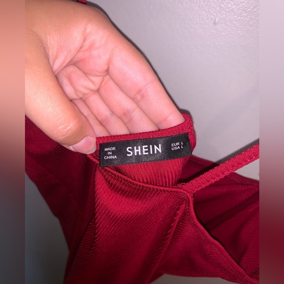 Red Ribbed Bodycon Style Sundress - Picture 3 of 4